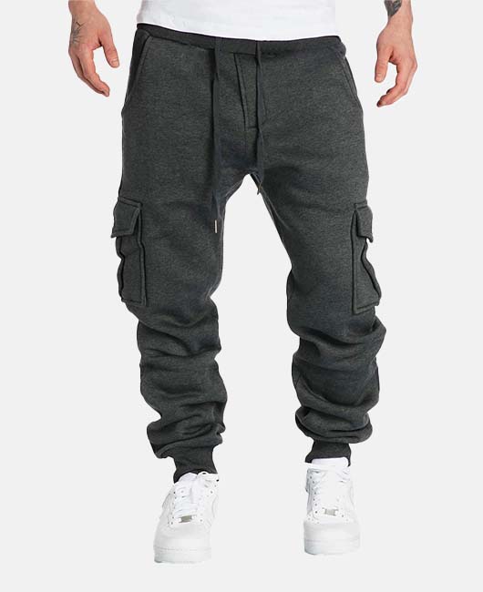 Casual Elastic Waist Utility Pockets Solid Color Cargo Pants